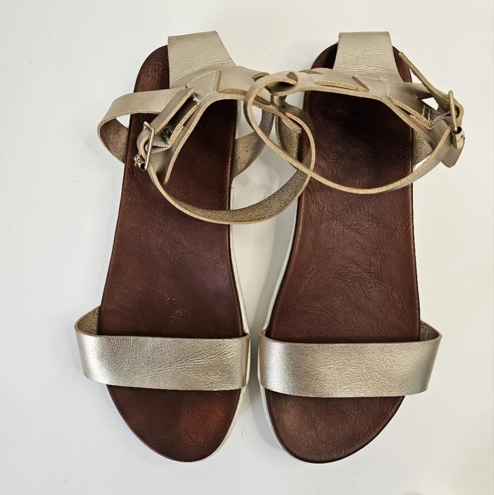 Torrid Gold Faux Leather Ankle Strap Flatform (WW)